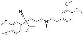 2-(4-Hydroxy-3-methoxyphenyl)-2-isopropyl-5-[methyl[2-(3,4-dimethoxyphenyl)ethyl]amino]pentanenitrile Struktur