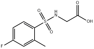 N-[(4-フルオロ-2-メチルフェニル)スルホニル]グリシン 化学構造式