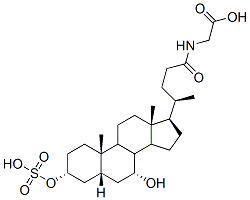 N-[(3a,5b,7a)-7-hydroxy-24-oxo-3-(sulfooxy)cholan-24-yl]-glycine Structure