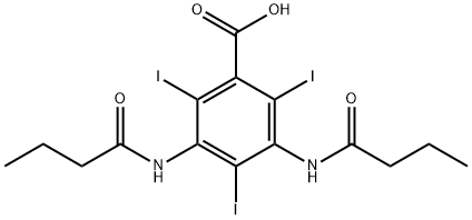 3,5-Bis(butyrylamino)-2,4,6-triiodobenzoic acid Struktur