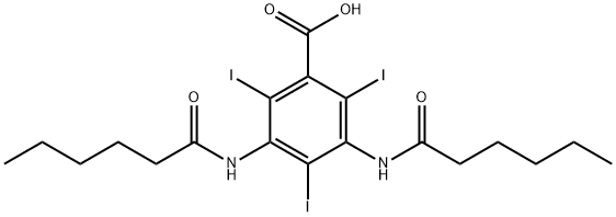 3,5-Bis(hexanoylamino)-2,4,6-triiodobenzoic acid Struktur
