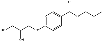p-(2,3-ジヒドロキシプロポキシ)安息香酸プロピル 化学構造式