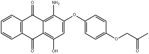 1-アミノ-4-ヒドロキシ-2-[4-(2-オキソプロポキシ)フェノキシ]-9,10-アントラセンジオン 化学構造式