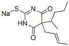5-(2-ブテニル)-5-(1-メチルブチル)-2-ソジオチオ-4,6(1H,5H)-ピリミジンジオン 化学構造式