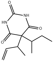5-sec-ブチル-5-(1-メチル-2-プロペニル)-2,4,6(1H,3H,5H)-ピリミジントリオン 化学構造式