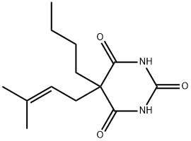 5-Butyl-5-(3-methyl-2-butenyl)-2,4,6(1H,3H,5H)-pyrimidinetrione,67050-46-8,结构式