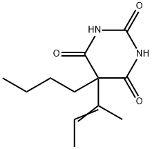 5-ブチル-5-(1-メチル-1-プロペニル)-2,4,6(1H,3H,5H)-ピリミジントリオン 化学構造式