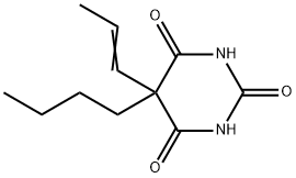 5-ブチル-5-(1-プロペニル)-2,4,6(1H,3H,5H)-ピリミジントリオン 化学構造式