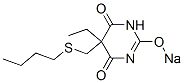 5-(ブチルチオメチル)-5-エチル-2-ソジオオキシ-4,6(1H,5H)-ピリミジンジオン 化学構造式