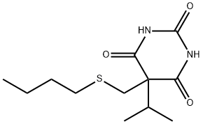 5-(ブチルチオメチル)-5-イソプロピル-2-ソジオオキシ-4,6(1H,5H)-ピリミジンジオン 化学構造式