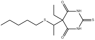 5-エチル-5-[1-(ペンチルチオ)エチル]-2-ソジオチオ-4,6(1H,5H)-ピリミジンジオン 化学構造式