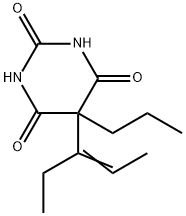 5-(1-エチル-1-プロペニル)-5-プロピル-2,4,6(1H,3H,5H)-ピリミジントリオン 化学構造式