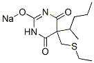5-(エチルチオメチル)-5-(1-メチルブチル)-2-ソジオオキシ-4,6(1H,5H)-ピリミジンジオン 化学構造式