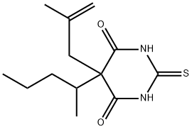 2,3-ジヒドロ-5-(2-メチル-2-プロペニル)-5-(1-メチルブチル)-2-チオキソ-4,6(1H,5H)-ピリミジンジオン 化学構造式