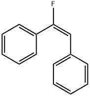(E)-1-フルオロ-1,2-ジフェニルエテン 化学構造式