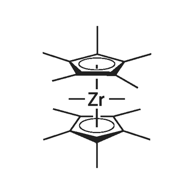 Bis(pentamethylcyclopentadienyl)dimethylzirconium 化学構造式