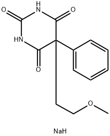 5-(2-メトキシエチル)-5-フェニル-2-ソジオオキシ-4,6(1H,5H)-ピリミジンジオン 化学構造式