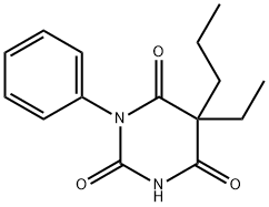 5-エチル-1-フェニル-5-プロピル-2,4,6(1H,3H,5H)-ピリミジントリオン 化学構造式