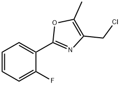 4-(クロロメチル)-2-(2-フルオロフェニル)-5-メチル-1,3-オキサゾール 化学構造式