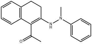 1-Acetyl-3,4-dihydro-2-(2-methyl-2-phenylhydrazino)naphthalene Struktur