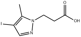 3-(4-碘-5-甲基-1H-吡唑-1-基)丙酸 结构式