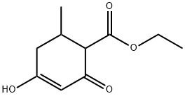 4-ヒドロキシ-6-メチル-2-オキソ-3-シクロヘキセン-1-カルボン酸エチル 化学構造式
