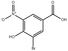 3-ブロモ-4-ヒドロキシ-5-ニトロ安息香酸 化学構造式