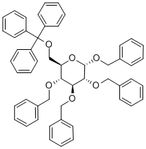 BENZYL 2,3,4-TRI-O-BENZYL-6-O-TRIPHENYLMETHYL-ALPHA-D-GLUCOPYRANOSIDE 结构式