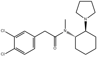 N-メチル-N-[(1α,2β)-2-(1-ピロリジニル)シクロヘキシル]-3,4-ジクロロフェニルアセトアミド 化学構造式