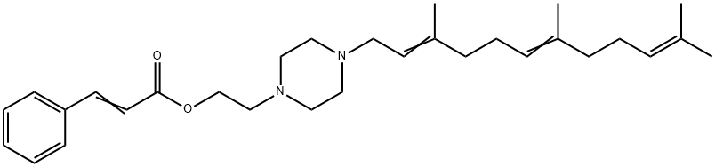 3-Phenylpropenoic acid 2-[4-(3,7,11-trimethyl-2,6,10-dodecatrienyl)-1-piperazinyl]ethyl ester Struktur