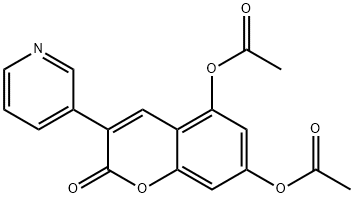 5,7-Diacetoxy-3-(3-pyridyl)-2H-1-benzopyran-2-one Struktur