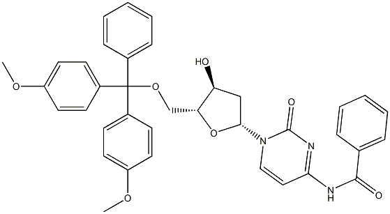 5'-O-Dimethoxytrityl-N-benzoyl-desoxycytidine Structure