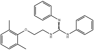1,2-Diphenyl-3-[2-(2,6-dimethylphenyloxy)ethyl]guanidine 结构式