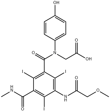 N-[3-(Methoxyacetylamino)-5-methylaminocarbonyl-2,4,6-triiodobenzoyl]glycine Struktur