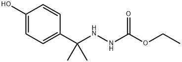 1-[1-(4-ヒドロキシフェニル)-1-メチルエチル]-2-エトキシカルボニルヒドラジン 化学構造式