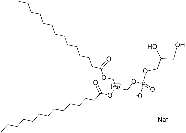 (2S)-3-O-(1-O,2-O-ジミリストイル-L-グリセロ-3-ホスホ)グリセロール 化学構造式