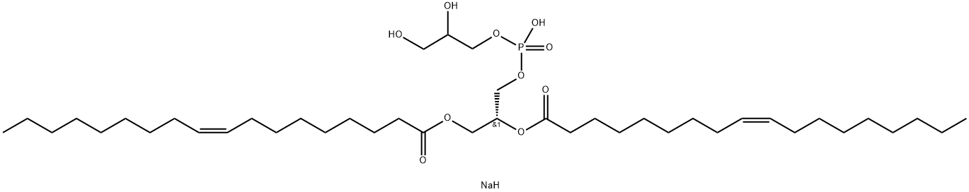 1,2-二油酰-SN-甘油基-3-磷酸-RAC-甘油钠盐, 67254-28-8, 结构式