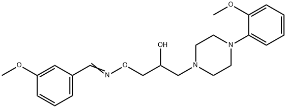 3-メトキシベンズアルデヒドO-[2-ヒドロキシ-3-[4-(2-メトキシフェニル)-1-ピペラジニル]プロピル]オキシム 化学構造式