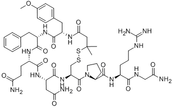 3-MERCAPTO-3-METHYL-BUTYRYL-TYR(ME)-PHE-GLN-ASN-CYS-PRO-ARG-GLY-NH2 Struktur