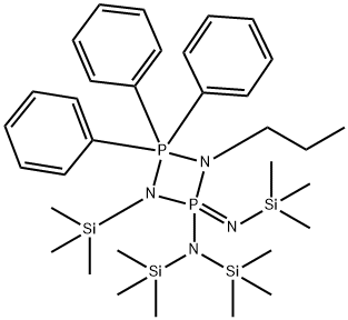4-[Bis(trimethylsilyl)amino]-2,2,4,4-tetrahydro-2,2,2-triphenyl-1-propyl-3-(trimethylsilyl)-4-[(trimethylsilyl)imino]-1,3,2,4-diazadiphosphetidine 结构式