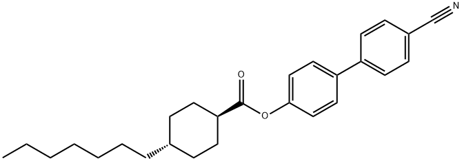 Cyclohexanecarboxylic acid, 4-heptyl-, 4'-cyano(1,1'-biphenyl)-4-ylester, trans- Struktur