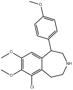 6-氯-2,3,4,5-四氢-7,8-二甲氧基-1-(4-甲氧基苯基)-1H-3-苯并氮杂卓, 67287-53-0, 结构式