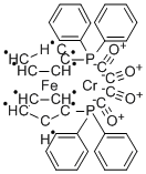 (1,1'-BIS(DIPHENYLPHOSPHINO)FERROCENE)TETRACARBONYLCHROMIUM Struktur