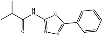 2-(1-オキソ-2-メチルプロピルアミノ)-5-フェニル-1,3,4-オキサジアゾール 化学構造式