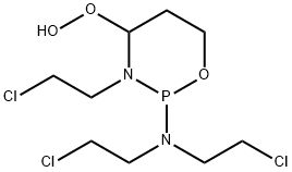 2-[Bis(2-chloroethyl)amino]-3-(2-chloroethyl)-4-hydroperoxytetrahydro-2H-1,3,2-oxazaphosphorine 结构式