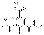 5-アセチルアミノ-N-エチル-2,4,6-トリヨードイソフタルアミド酸ナトリウム 化学構造式