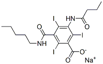 5-Butyrylamino-N-pentyl-2,4,6-triiodoisophthalamic acid sodium salt 结构式
