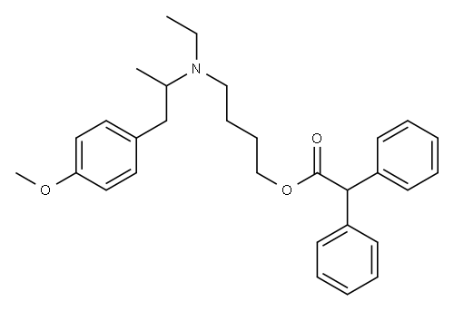 Diphenylacetic acid 4-[ethyl[2-(4-methoxyphenyl)-1-methylethyl]amino]butyl ester 结构式