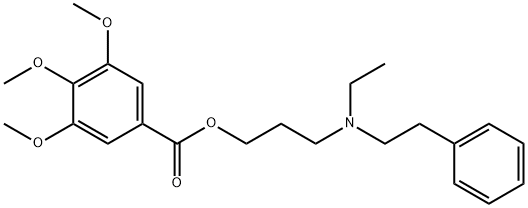 3,4,5-トリメトキシ安息香酸3-(N-エチル-N-フェネチルアミノ)プロピル 化学構造式