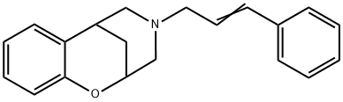 3,4,5,6-Tetrahydro-4-(3-phenyl-2-propenyl)-2,6-methano-2H-1,4-benzoxazocine Struktur